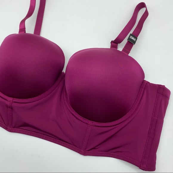 Torrid Women’s Plus Size Push-Up Dark Berry Pink MultiWay Strapless Longline Bra - Picture 8 of 15